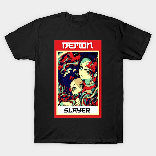 demon slayer retro T-Shirt by FIFTY CLOTH